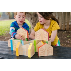 The Freckled Frog Colourful Houses - 16 Piece Set
